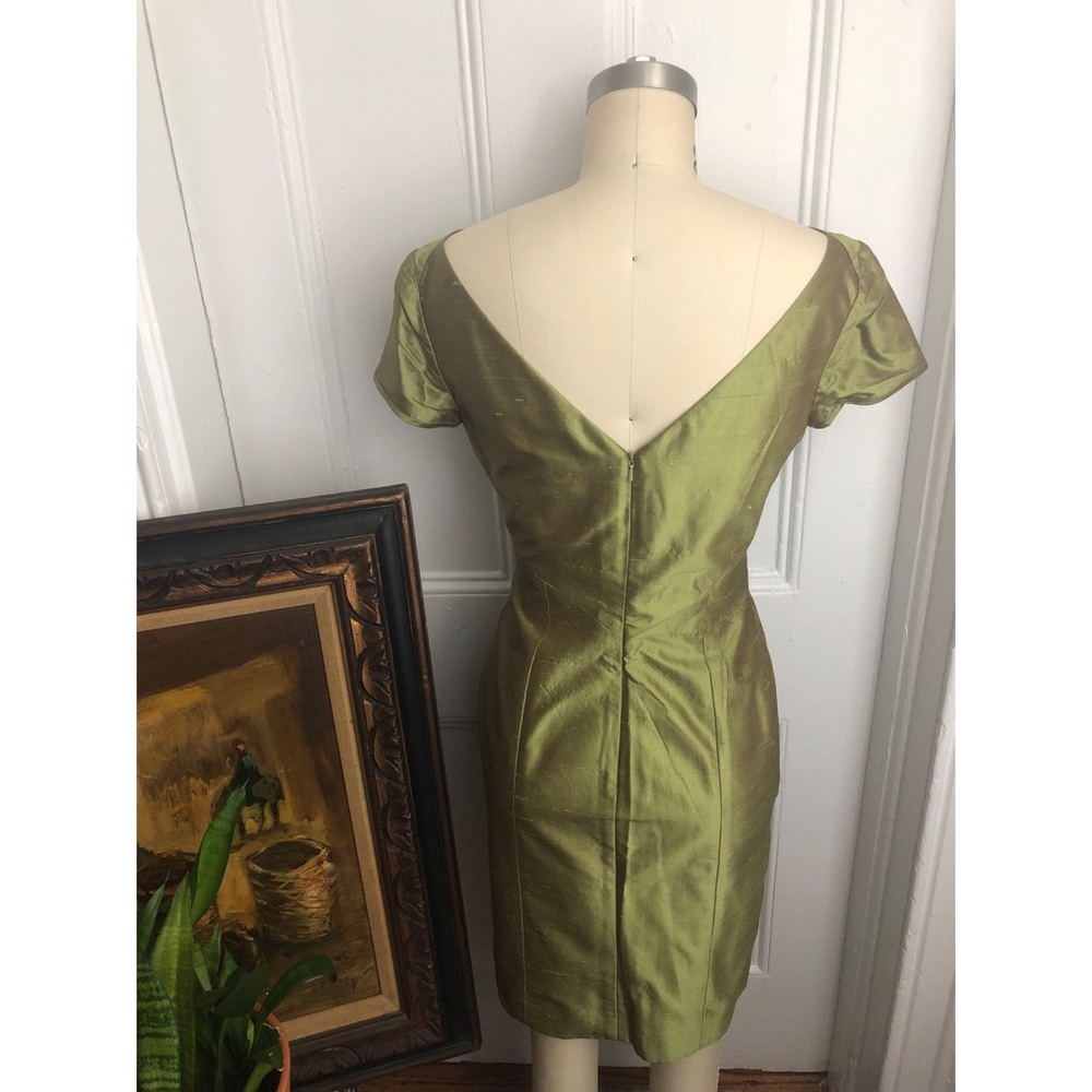 Tahari-Raw Silk-Iridescent-1940s-Evening Dress - Picture 5 of 7